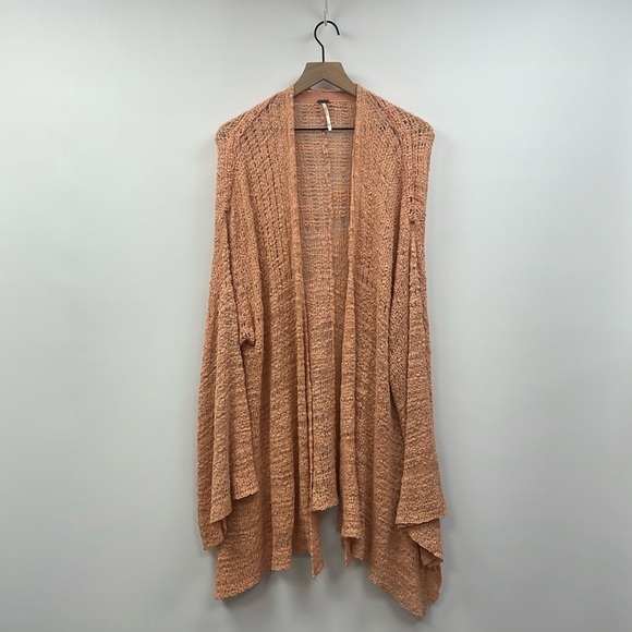 Free People In My Element Woven Bell Sleeve Knit Tunic Cardigan Sweater Medium - Picture 3 of 10